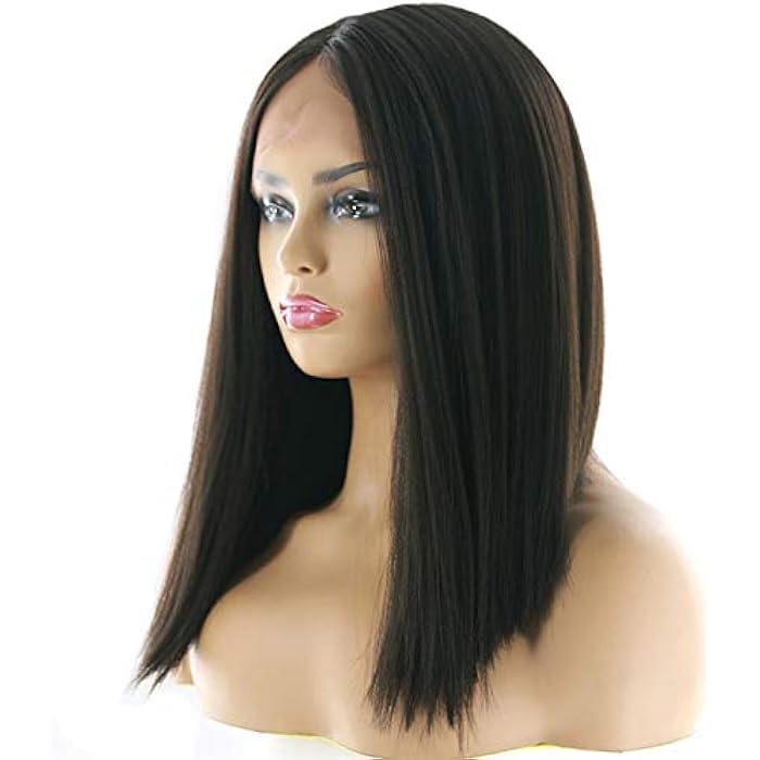 DILLARDS Dhczzrs774 Lace Front Wigs Long Straight Wig With Fringe Synthetic Hair Wigs With Wig For Women Black Brown Heat Resistant Wigs For Black Women (Colour : 7) - Image 3